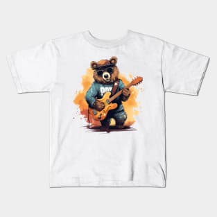 bear guitarist Kids T-Shirt